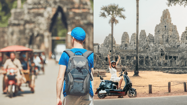 Tuk tuk and scooter in Cambodia