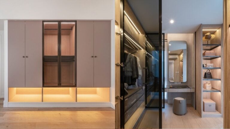 A free-standing wardrobe vs. a walk-in closet