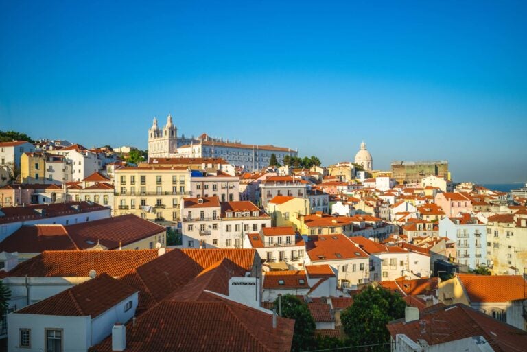 alfama neighboorhood seen from above