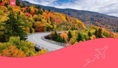 Autumn foliage along the Blue Ridge Parkway - best place to visit in North Carolina