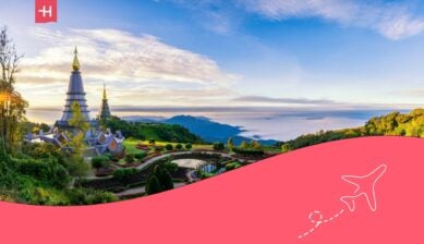 Two pagodas on the top of Inthanon mountain in doi Inthanon national park, Chiang Mai, Thailand - best places to retire in Thailand