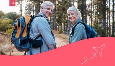 elderly couple on a hike - Cheapest states to retire in