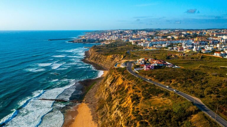 ericeira aerival view on a sunny day