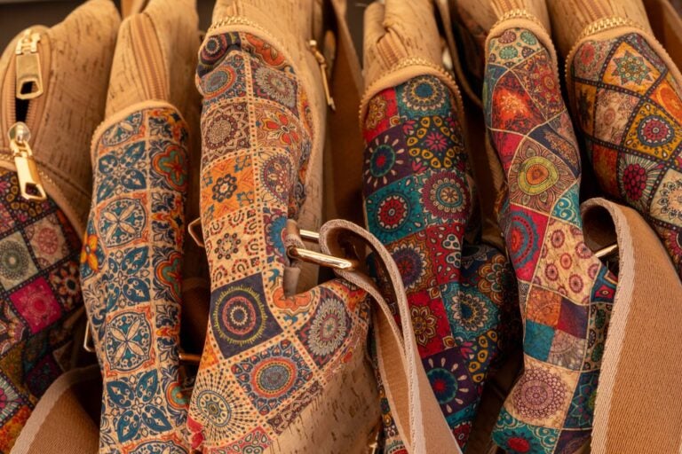 different cork bags in a store