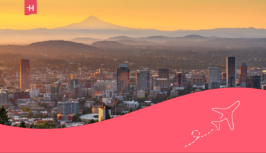 Portland Oregon Skyline at dusk