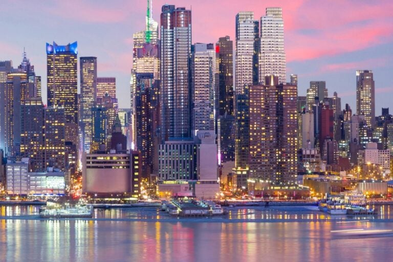 A stunning view of New York City, showcasing iconic landmarks and the bustling urban atmosphere.