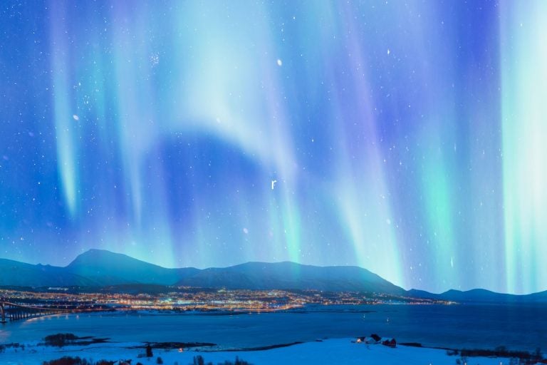 Northern lights in the sky over Tromso