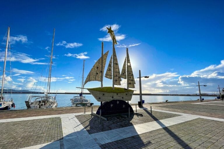 Decorated traditional sailing boat