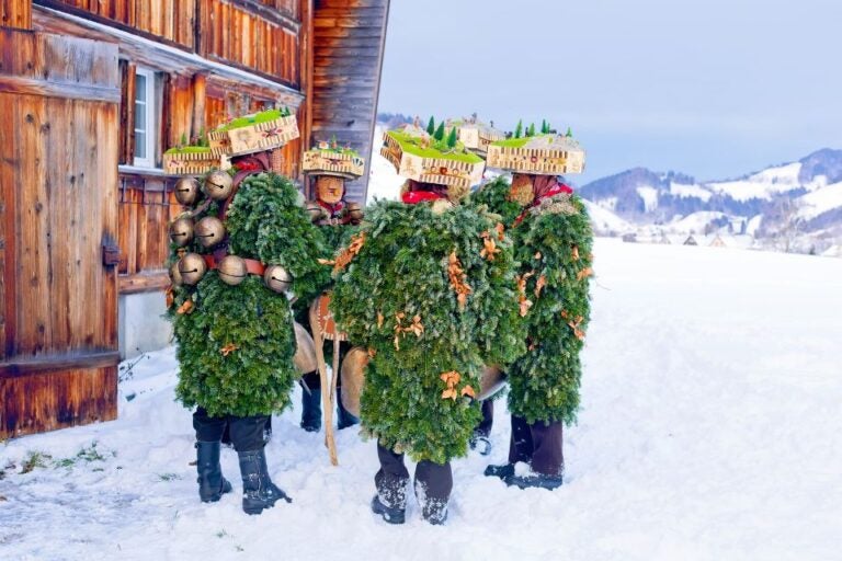 Silvesterchlausen performers in Appenzell 