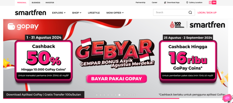 zrzut ekranu ze strony Smartfren