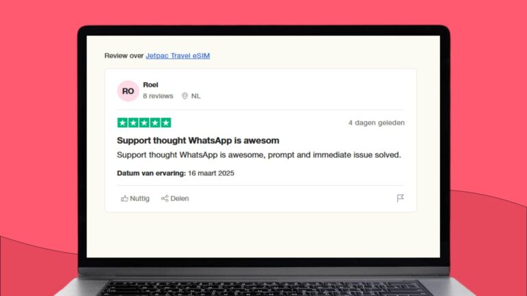 Zrzut ekranu ze strony Tripadvisor na temat Jetpac eSIM