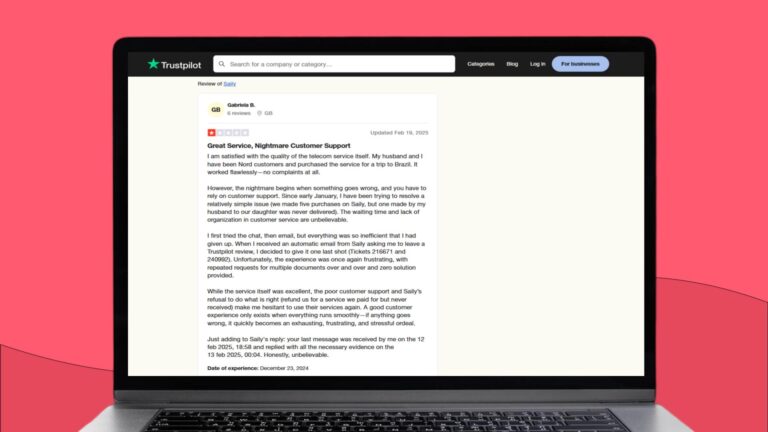 Screen z Tripadvisor na temat Saily eSIM.