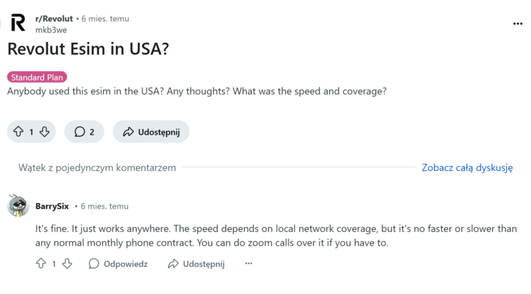 Zrzut ekranu Reddit.