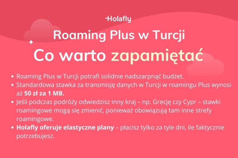Infografika z podsumowaniem artykułu na temat: Roaming turcja plus