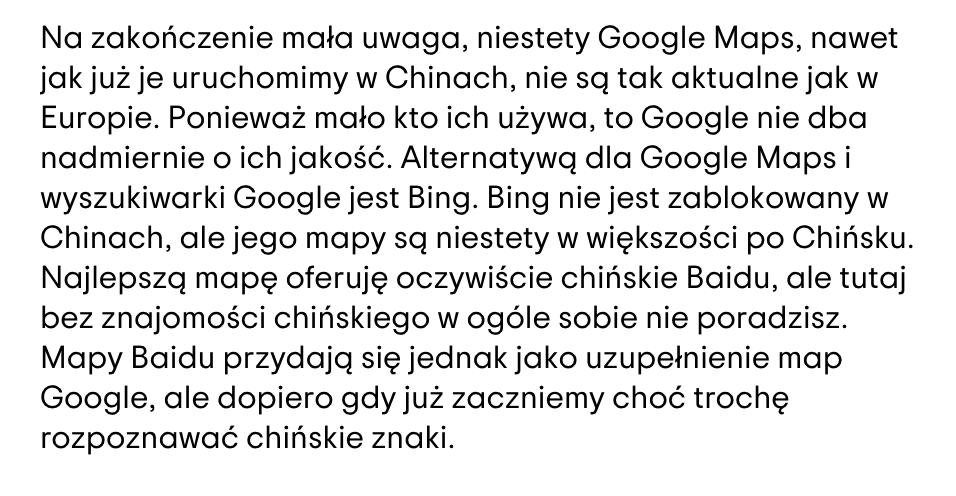 Zrzut ekranu z Tripadvisor opisujący doświadczenia użytkowników z internetem w Chinach