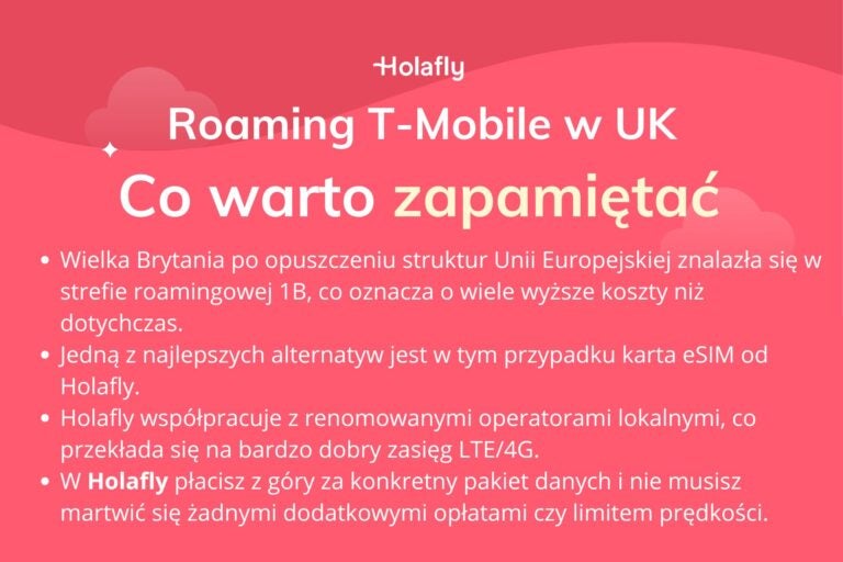 Infografika z podsumowaniem artykułu na temat: t-mobile roaming w uk