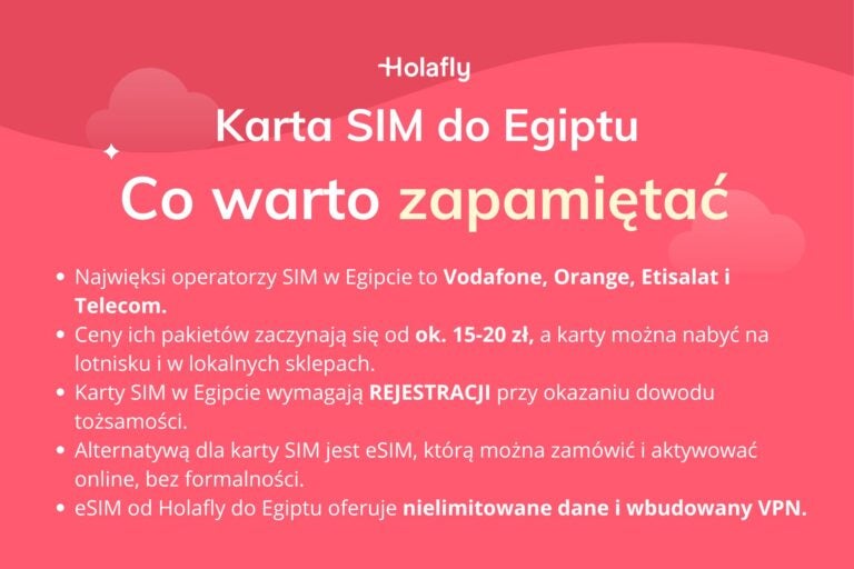 Infografika z podsumowaniem artykułu na temat: karta sim egipt