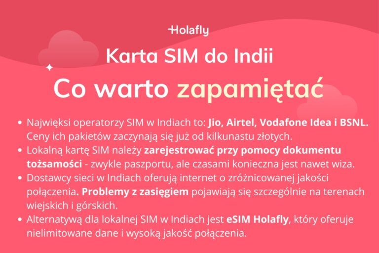 Infografika z podsumowaniem artykułu na temat: Karta SIM Indie