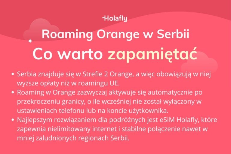 Infografika z podsumowaniem artykułu na temat: Roaming Orange Serbia