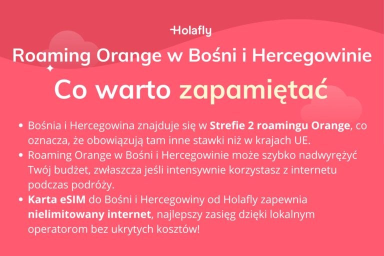 Infografika z podsumowaniem artykułu na temat: bośnia i hercegowina roaming orange