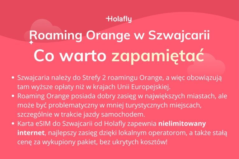 Infografika z podsumowaniem artykułu na temat: Orange Roaming Szwacjaria