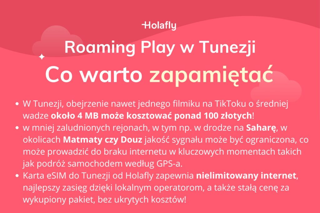 Infografika z podsumowaniem artykułu na temat: play roaming tunezja