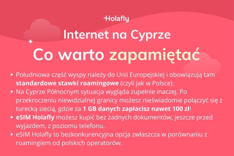 infografika z podsumowaniem artykułu na temat: internet na Cyprze