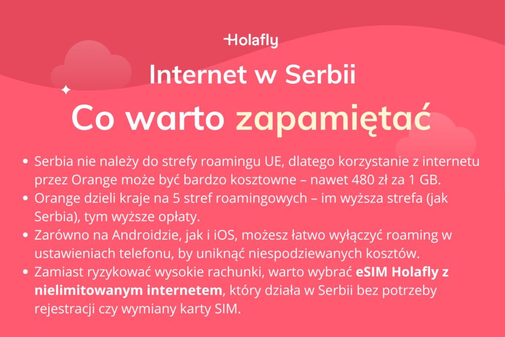 infografika z podsumowaniem artykułu na temat: Internet w Serbii