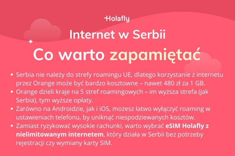 infografika z podsumowaniem artykułu na temat: Internet w Serbii
