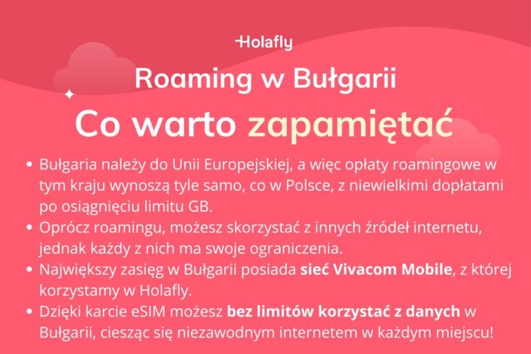 Infografika z podsumowaniem artykułu na temat: bułgaria roaming