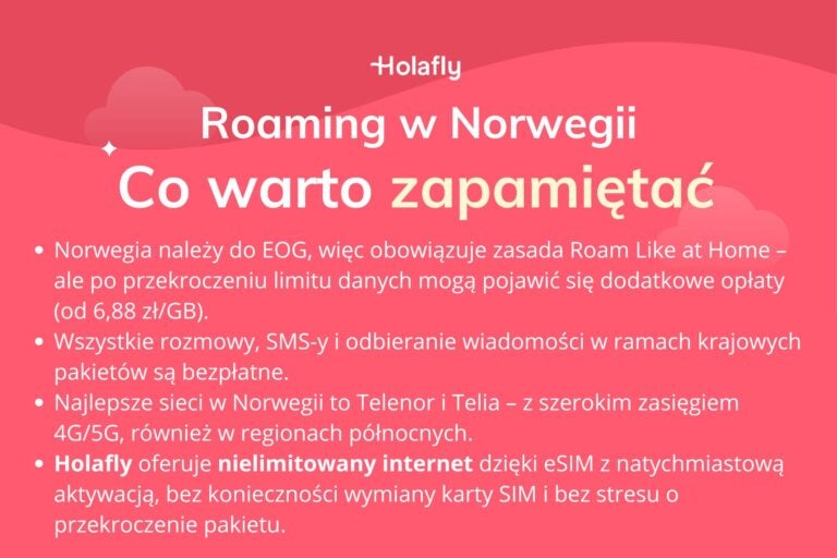 Infografika z podsumowaniem artykułu na temat: Norwegia roaming