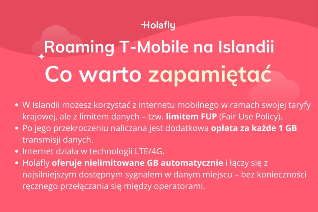 Infografika z podsumowaniem tekstu na temat: islandia roaming t-mobile