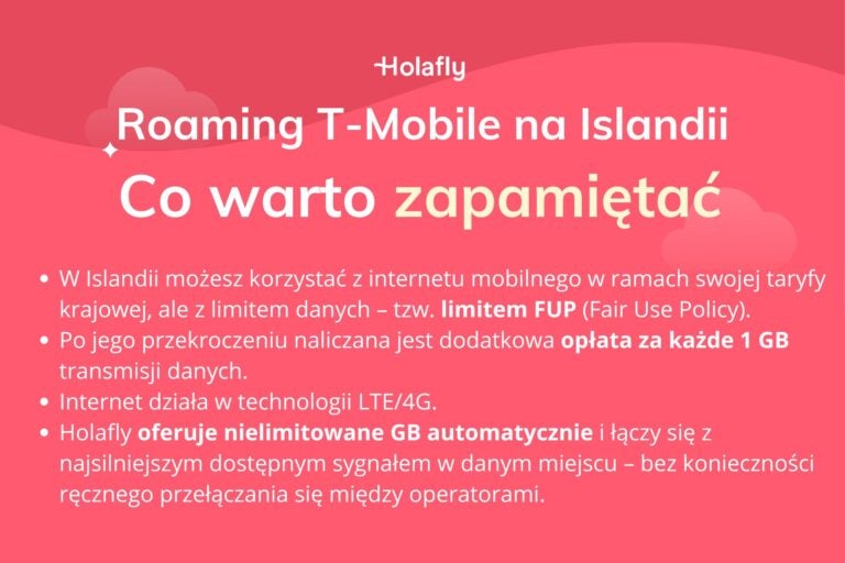 Infografika z podsumowaniem tekstu na temat:  islandia roaming t-mobile