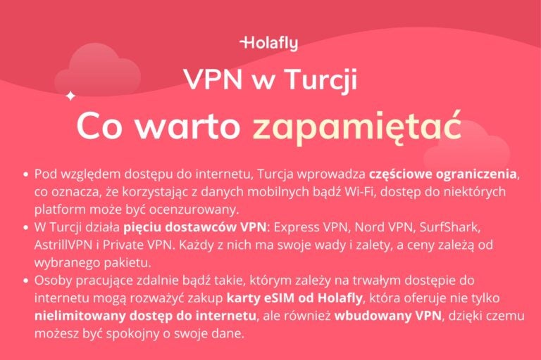 Infografika z podsumowaniem artykułu na temat: VPN Turcja