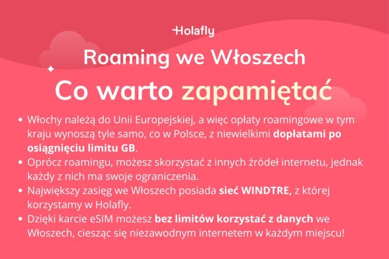 Infografika: Roaming we Włoszech