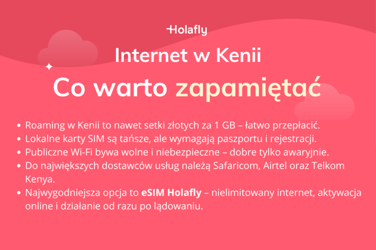 Infografika podumowująca artykuł Internet w Kenii.