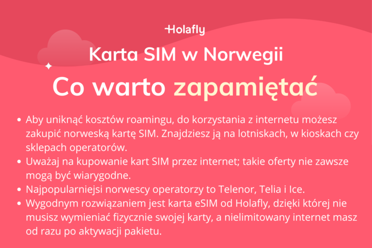 Infografika podsumowująca artykuł o karcie SIM w Norwegii