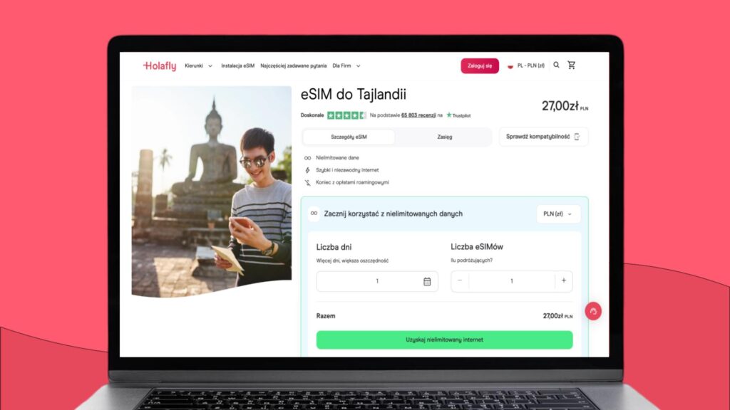 Karta eSIM do Tajlandii od Holafly!