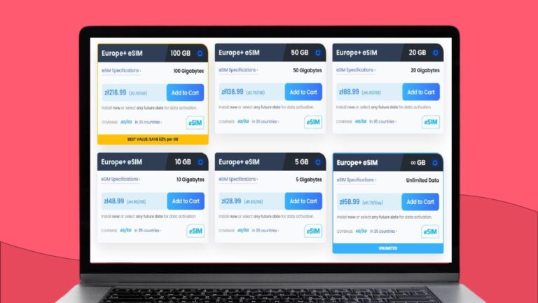 Dostępne plany do Europy w Maya Mobile.