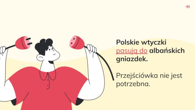 Polskie wtyczki pasują do albańskich gniazdek.