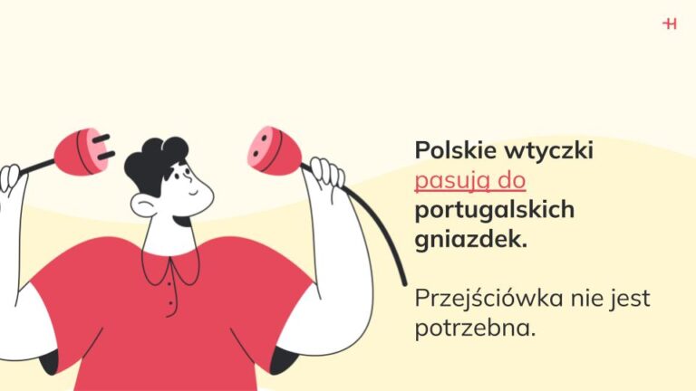 Polskie wtyczki pasują do portugalskich gniazdek.