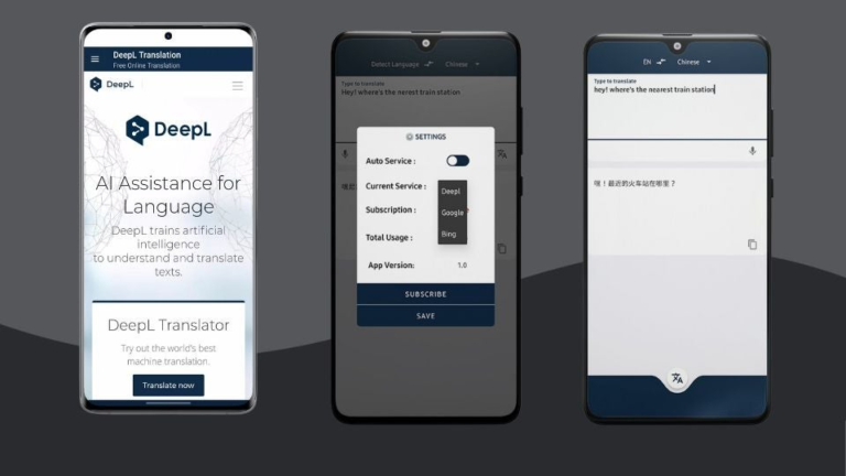 Zrzut ekranu aplikacji DeppL na iPhone.