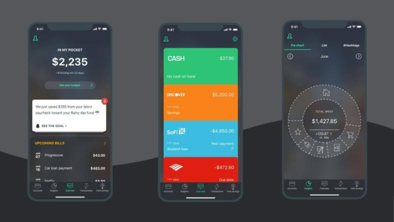 Zrzut ekranu aplikacji PocketGuard na iPhone.