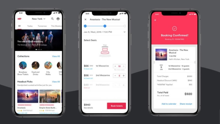 Zrzut ekranu aplikacji Headout na iPhone.