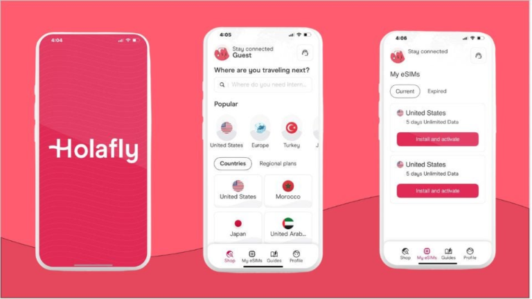 Zrzut ekranu aplikacji Holafly na iPhone.