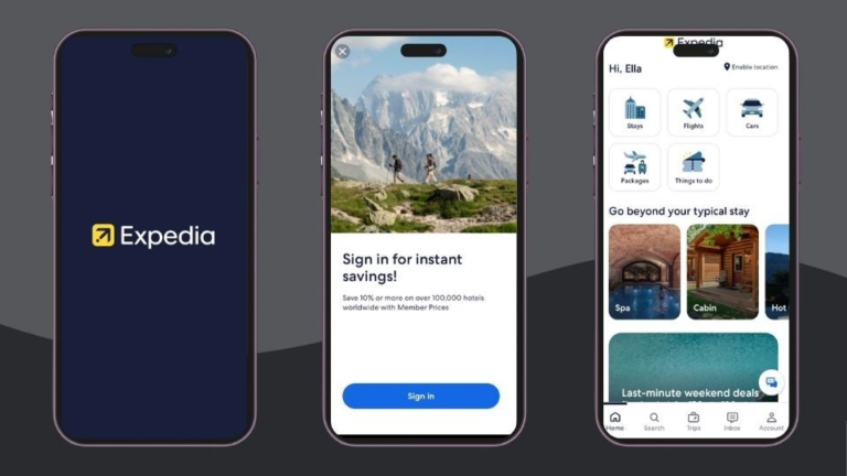 Zrzut ekranu aplikacji Expedia na iPhone.