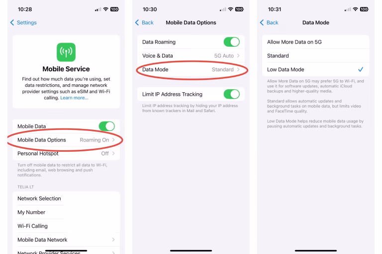 Mobile Data Options