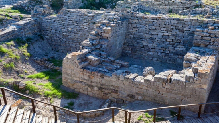 stanowisko archeologiczne w Troi, Turcja.