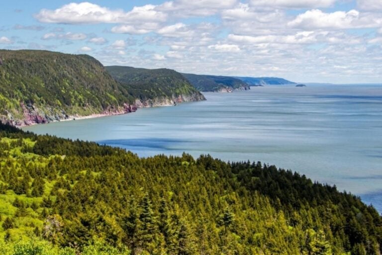 Aerial view of The Bay of Fundy.