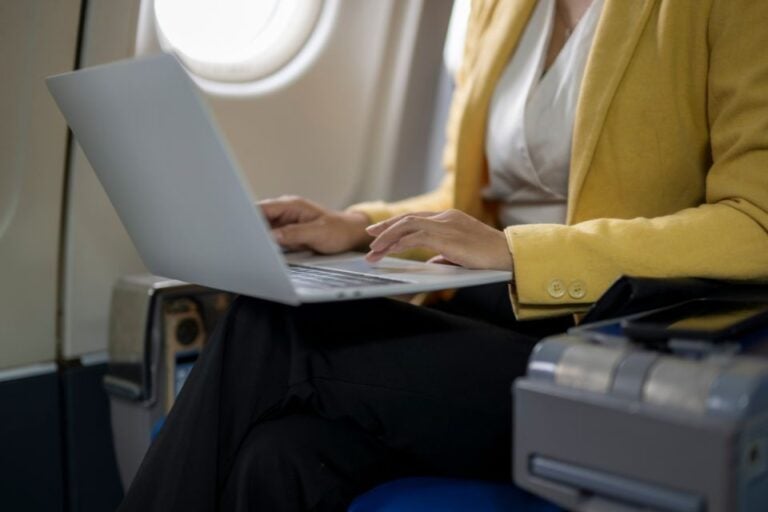 work using Qantas in-flight Wi-Fi